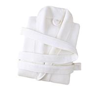 XUEMML Peignoir À Carreaux en Nid d'abeille, Doux Et Absorbant, Peignoir Long pour Femmes, Léger, pour La Maison(Bianco,L)