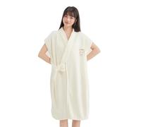 XUEMML Peignoir Spa Pour Femme Brodé Sans Manches, Serviette De Bain Portable Jupe De Bain Absorbante À Séchage Rapide Été(Orange)