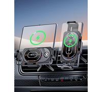 xuenair Support de chargeur de voiture sans fil à charge rapide 15 W, support de voiture Z Fold 7 avec lumière LED capteur automatique, support de téléphone de voiture chargeur sans fil pour Samsung