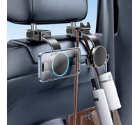 xuenair Support de téléphone 2 en 1 pour appuie-tête de voiture et crochet caché, [bras magnétique puissant et en aluminium doux] Support de téléphone pour iPhone 3 Orgnaizer Crochet pour appuie-tête