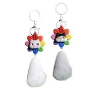 xueneige 2 Porte clés Chat Rigolo Coloré-Porteclés Mème Chat Pétale Un Cadeau Pour Les Femmes Et Les Filles