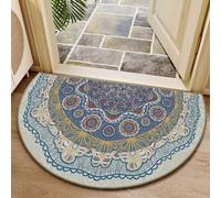 xueneige 3D Illusion Optique Demi-Cercle Velours Cristal Paillasson Style Bohème Ethnique Antidérapant Lavable Intérieur Extérieur Entrée 40x60cm 50x80cm 60x90cm 80x120cm