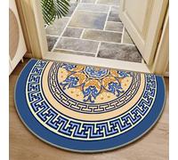 xueneige 3D Illusion Optique Demi-Cercle Velours Cristal Paillasson Style Bohème Ethnique Antidérapant Lavable Intérieur Extérieur Entrée 40x60cm 50x80cm 60x90cm 80x120cm