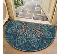 xueneige 3D Illusion Optique Demi-Cercle Velours Cristal Paillasson Style Bohème Ethnique Antidérapant Lavable Intérieur Extérieur Entrée 40x60cm 50x80cm 60x90cm 80x120cm