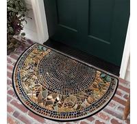 xueneige 3D Illusion Optique Demi-Cercle Velours Cristal Paillasson Style Ethnique Bohème Salon Porche Entrée 40x60cm 50x80cm 60x90cm
