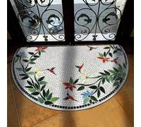 xueneige 3D Illusion Optique Demi-Cercle Velours Cristal Paillasson Style Ethnique Bohème Salon Porche Entrée 40x60cm 50x80cm 60x90cm