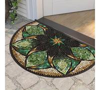 xueneige 3D Illusion Optique Demi-Cercle Velours Cristal Paillasson Style Ethnique Bohème Salon Porche Entrée 40x60cm 50x80cm 60x90cm