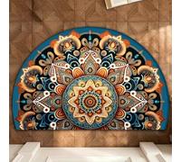 xueneige 3D Illusion Optique Demi-Cercle Velours Cristal Paillasson Style Ethnique Bohème Salon Porche Entrée 40x60cm 50x80cm 60x90cm