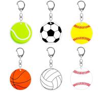 xueneige 6 Porte-CléS ColoréS En Forme De Ballon De Sport Mini Pendentifs Pour Sacs à Dos Porte CléS Et DéCoration Quotidienne Cadeaux D'Anniversaire Parfaits Ornements Sportifs
