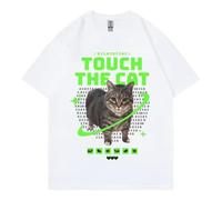 xueneige Cute Cat Meme T-Shirt Top Unisexe élégant et Amusant avec imprimés de Chats Tendance pour Les Amoureux des Chats