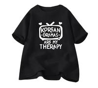 xueneige Korea Drama are My Therapy T-Shirts à Lettres Amusantes pour Les Amateurs de Korea Drama