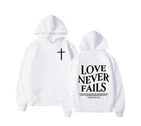 xueneige l'amour ne faillit jamais Sweat à Capuche croisé Femmes Foi chrétienne Versets bibliques Citations religieuses Graphique Sweat à Capuche Adolescents