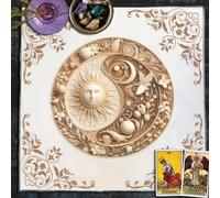 xueneige Nappe de Divination Soleil Lune Tissus d'autel Sorcellerie Tapis de Tarot Spirituel Nappe Accessoires de Jeu de Divination Décoration Murale