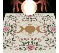 xueneige Nappe divinatoire Phase Lunaire Fleur Astrologie Carte de Tarot Nappe Autel Tissu Accessoires de Jeu divinatoire Décoration Murale