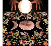 xueneige Nappe divinatoire Phase Lunaire Fleur Astrologie Carte de Tarot Nappe Autel Tissu Accessoires de Jeu divinatoire Décoration Murale