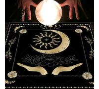 xueneige Nappe divinatoire Phase Lunaire Fleur Astrologie Carte de Tarot Nappe Autel Tissu Accessoires de Jeu divinatoire Décoration Murale