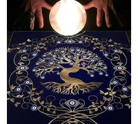 xueneige Nappe divinatoire Phase Lunaire Fleur Astrologie Carte de Tarot Nappe Autel Tissu Accessoires de Jeu divinatoire Décoration Murale