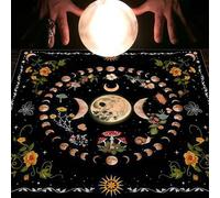 xueneige Nappe divinatoire Phase Lunaire Fleur Astrologie Carte de Tarot Nappe Autel Tissu Accessoires de Jeu divinatoire Décoration Murale