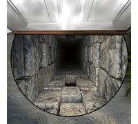 xueneige Paillasson d'entrée intérieur/extérieur, Tapis 3D à Illusion d'optique antidérapant, Tapis de Porte à Illusion d'optique Fissure au Sol Paillasson Demi-Lune