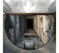 xueneige Paillasson d'entrée intérieur/extérieur, Tapis 3D à Illusion d'optique antidérapant, Tapis de Porte à Illusion d'optique Fissure au Sol Paillasson Demi-Lune