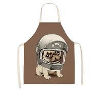 xueneige Tablier à Imprimé de Chien Cartoon Anime Suspendu au Cou pour Cuisine Maison en Lin Coton