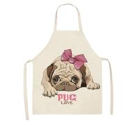 xueneige Tablier à Imprimé de Chien Cartoon Anime Suspendu au Cou pour Cuisine Maison en Lin Coton