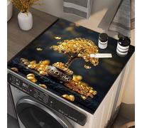 xueneige Tapis Anti-poussière pour Machine à Laver avec Motif Arbre de Vie Couvercle supérieur pour Lave-Linge et sèche-Linge Housse de Protection imperméable et Anti-poussière