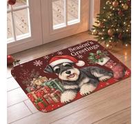 xueneige Tapis Porte Noël 3D Tapis Déco Xmas Cloches Or Nouvel an | Paillasson Xmas Tapis 3D Illusion Noël, Excellent Décorations Extérieur Intérieur Salle De Bain