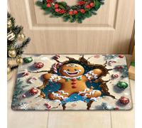 xueneige Tapis Porte Noël 3D Tapis Déco Xmas Cloches Or Nouvel an | Paillasson Xmas Tapis 3D Illusion Noël, Excellent Décorations Extérieur Intérieur Salle De Bain