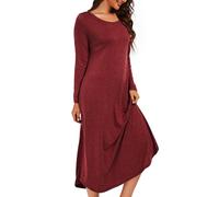Xuepelit Chemise de Nuit Femme Longue Cotton Nuisette Sexy Grande Taille Pyjama Femmes Long Manches Longues Sleepshirt Hiver