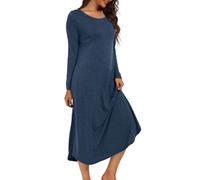 Xuepelit Chemise de Nuit Femme Longue Cotton Nuisette Sexy Grande Taille Pyjama Femmes Long Manches Longues Sleepshirt Hiver