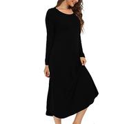 Xuepelit Chemise de Nuit Femme Longue Cotton Nuisette Sexy Grande Taille Pyjama Femmes Long Manches Longues Sleepshirt Hiver