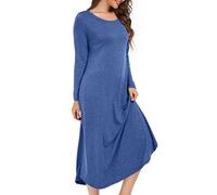 Xuepelit Chemise de Nuit Femme Longue Cotton Nuisette Sexy Grande Taille Pyjama Femmes Long Manches Longues Sleepshirt Hiver