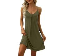 Xuepelit Chemise de Nuit Femme Sous-robe Sexy pour l'été - Nuisette pour Femmes avec Bretelles Spaghetti - Babydoll en Coton - Nuits Confortables, XXL