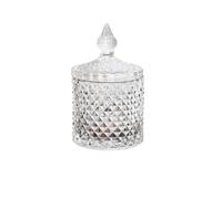 XUEQIZHENG Beurrier avec couvercle, Beurrier en verre transparent rayé, pot à bonbons for Vase de cuisine, porte-coton-tige