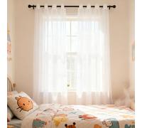 XUEQXUE Rideau Voilage 252 x 220 cm Translucide, Bloquer, Anti-UV, Separation, Lumiere, Lumière Filtrer Souple Demi Voile Rideau Voilage Fenetre Chambre pour Chambre Fenêtre Salon, Blanc