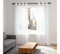 XUEQXUE Rideaux Voilages 210 x 162 cm Filtre La Lumière du Soleil, Protège L'Intimité, Transparent Lumineux Filtrer Voilages à Passe-Tringle pour Chambre Fenêtre Salon, Blanc