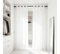 XUEQXUE Voilage à Oeillets 160 x 200 cm Filtre La Lumière du Soleil, Protège L'Intimité, Transparent Lumineux Filtrer Rideaux Brise-Vue avec Oeillets pour Chambre Fenêtre Salon, Blanc