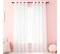 XUEQXUE Voilage Fenêtre 250 x 145 cm Translucide, Bloquer, Anti-UV, Separation, Lumiere, Lumière Filtrer Souple Demi Rideau à Oeillets Voilage pour Salon, Balcon, Chambre, Blanc