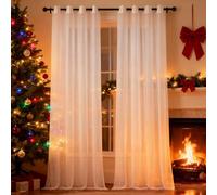 XUEQXUE Voile Curtains 190 x 90 cm Filtre La Lumière du Soleil, Protège L'Intimité, Transparent Lumineux Filtrer Voile Rideau Voilage Fenetre Chambre pour Chambre Fenêtre Salon, Blanc
