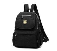 XUEREY - Petit sac à dos en nylon pour femme - Sac à bandoulière décontracté - Plusieurs poches - Imperméable - Pour les voyages, l’école, les ordinateurs portables - Noir - Noir , Small