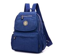 XUEREY Petit sac à main en nylon pour femme, sac à bandoulière, décontracté, multi-poches, sac à dos en nylon imperméable, sac à dos pour voyage, école, ordinateur portable, bleu marine, S