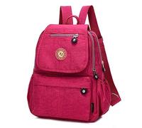 XUEREY Petit sac à main en nylon pour femme, sac à bandoulière, décontracté, multi-poches, sac à dos en nylon imperméable, sac à dos pour voyage, école, ordinateur portable, rose, taille unique