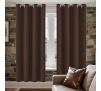XUEXIAOH Rideaux Lot de 1 204 x 100 cm Isolant Thermique Anti Froid Rideau Fenetre pour Toutes Les Saisons avec Oeillets, Protection La Vie Privée pour Chambre, Salon, Bureau, Brun
