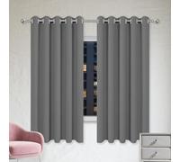 XUEXIAOH Rideaux Occultant 280 x 220 cm Thermique Isolant Anti Froid Chaleur Rideau Phonique Anti Bruit avec Oeillets, Protection La Vie Privée pour Chambre/Salon de Fenêtre, Gris Foncé