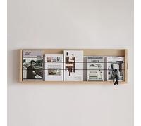 XUEYEDI Porte-revues Mural en Bois, Organisateur D'étagères À Livres Flottantes Murales, 3 Étagères de 8 Cm de Profondeur, Décor De Salle De Bain/Support À Épic
