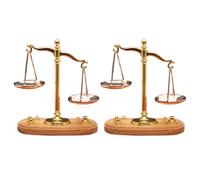 XUEYEGONGJI 2PCS Balance Scale for Kids, 2x1.7x0.8 '' Exquise Miniature Alliage Scale of Justice, Balance Vintage pour l'aménagement paysager Miniature