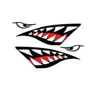 XUEYEGONGJI Bike Shark Autocollant de Dents de Requin Dents en Bouche + squelettes Fish Stickers AutoProping Shark Car Autocollant Bike Shark Sticker Stickers en Vinyle drôles
