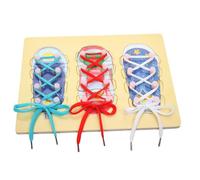 XUEYEGONGJI Creative Shoelaces Toys Toddler Wooden Educational Toys Education Toy for Learning Tying Shoes 1 Set, Practice Shoe Lace Tying Board Toy Teaching Life Skills