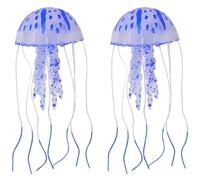 XUEYEGONGJI Décorations de Chariot à Poissons à gelée, décorations de colitulatif 2pcs, décoration méduses Simulation, Ornement en Silicone pour Aquarium